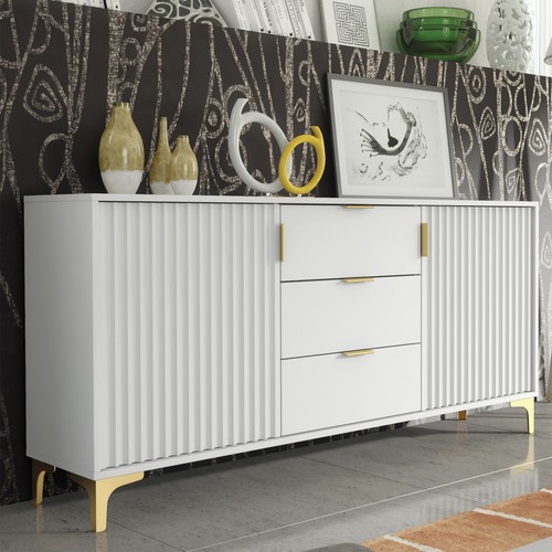 140cm white sideboard cabinet - sideboard,